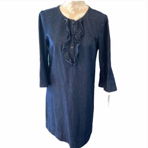 ✨ HP✨Chambray Ruffle Shift Dress✨ - Picture 10 of 13